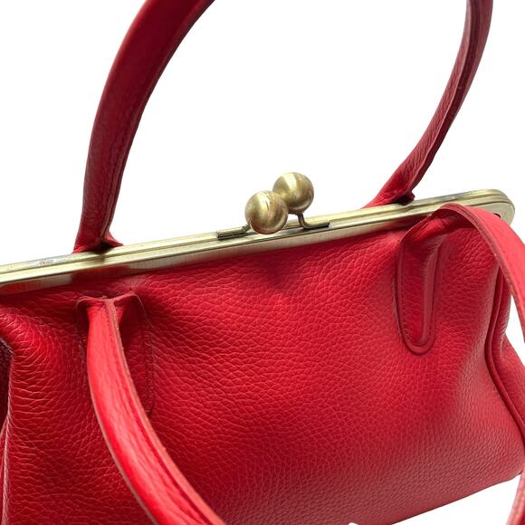 Taschenkinder Big Aurelie Leather Kisslock Frame Bag (Red) - Picture 7 of 12